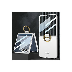 Samsung Galaxy Z Flip7 �P�[�X �ϏՌ� �J�o�[ �܂肽���݌^ �����O�t�� �X�}�z�A�N�Z�T���[ PC+�����K���X �Ռ��z�� �y�� �����₷�� ���p �֗����̍��� �l�C �������� ������� �T���X�� �M�����N