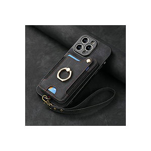 �A�b�v�� �A�C�t�H�� Apple iPhone 15 15 Plus 15 Pro 15 Pro Max �P�[�X �J�o�[ TPU&PU���U�[ �w�ʃJ�o�[ CASE �����O�u���P�b�g�t�� �X�^���h�@�\ �J�[�h���[ ���X�g�X�g���b�v �X�g���b�v�t�� �ϏՌ��J�o