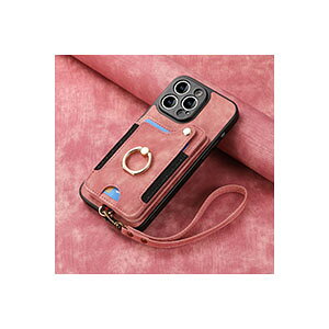 �A�b�v�� �A�C�t�H�� Apple iPhone 15 15 Plus 15 Pro 15 Pro Max �P�[�X �J�o�[ TPU&PU���U�[ �w�ʃJ�o�[ CASE �����O�u���P�b�g�t�� �X�^���h�@�\ �J�[�h���[ ���X�g�X�g���b�v �X�g���b�v�t�� �ϏՌ��J�o