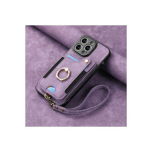 �A�b�v�� �A�C�t�H�� Apple iPhone 15 15 Plus 15 Pro 15 Pro Max �P�[�X �J�o�[ TPU&PU���U�[ �w�ʃJ�o�[ CASE �����O�u���P�b�g�t�� �X�^���h�@�\ �J�[�h���[ ���X�g�X�g���b�v �X�g���b�v�t�� �ϏՌ��J�o