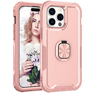 �A�b�v�� �A�C�t�H�� Apple iPhone 15 15 Plus 15 Pro 15 Pro Max �P�[�X �ϏՌ� �J�o�[ �Ռ��ɋ���TPU&PC 2�d�\�� �����O�t�� �X�^���h�@�\ �����O���w�ɒʂ����Ƃŗ����h�~ �Ռ��h�~ �������� ������� 