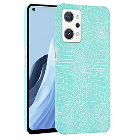 OPPO Reno9 A (CPH2523) ケース 耐衝撃 カバー プラスチック製 PC素材 背面PUレザー カバー クロコダイル調 ワニ革風 耐衝撃 軽量 持ちやすい ハードカバー 人気 保護 ケース OPPO Reno7 A CPH2523 ケース スマホ 背面カバー 強化ガラスフィルムおまけ付き