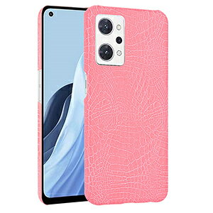 OPPO Reno9 A (CPH2523) ケース 耐衝撃 カバー プラスチック製 PC素材 背面PUレザー カバー クロコダイル調 ワニ革風 耐衝撃 軽量 持ちやすい ハードカバー 人気 保護 ケース OPPO Reno7 A CPH2523 ケース