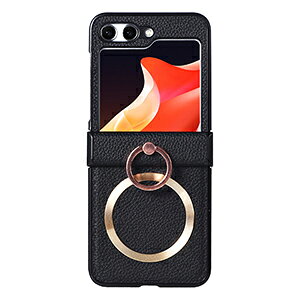 Samsung Galaxy Z Flip5 �M�����N�V�[ Z �t���b�v5 5G �P�[�X �ϏՌ� �J�o�[ �����O�t�� �X�^���h�@�\ �܂肽���݌^ �P�[�X ����ق��肩���� PU���U�[��PC�f�� �y�� �����₷�� �֗� ���p �l�C ����