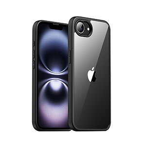 Apple iPhone 16e �P�[�X �N���A �ϏՌ� �J�o�[ �^�t�Ŋ�� 2�d�\�� TPU+PC�f�ސ� ���� �Ռ��z�� �����h�~ �������� ������� �J�b�R���� �l�C �Ռ��ɋ��� 2025���f�� �A�b�v�� �A�C�t�H�� 16e �w�ʃJ