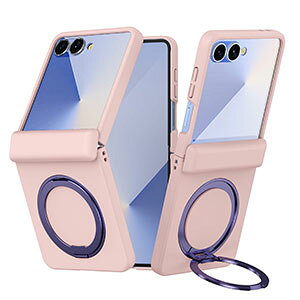Galaxy Z Flip8 �P�[�X �ϏՌ� �J�o�[ �܂肽���݌^ PC�f�� �����O�t�� 360�x��]�ł��܂� �X�^���h�@�\ �T�u�f�B�X�v���C�ی�t�B�����t�� �Ռ��z�� �y�� �����₷�� �֗����̍��� �l�C ��������