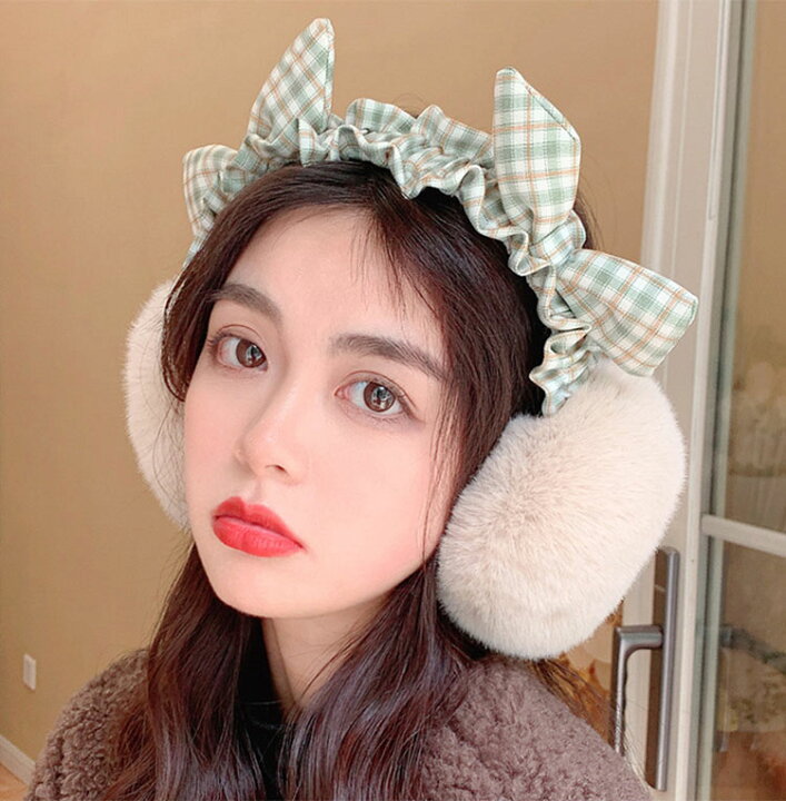 楽天市場 送料無料 オシャレイヤーマフ 可愛い 耳あて 耳カバー 蝶々結び もこもこ かわいい イヤーウォーマー レディース 秋冬 イヤーマフラー 裏ボア マフラー 厚手 あったか 暖かい ガールズ 小顔効果 おしゃれ 防寒対策 防寒グッズ 小物プレゼント ギフト 冬