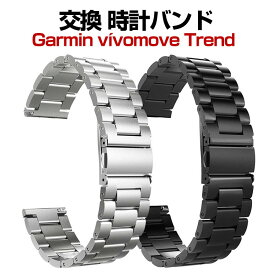 Garmin vivomove Trend 交換ベルト ウェアラブル端末・スマートウォッチ 交換バンド 高級ステンレス 腕時計ベルト スポーツ ベルト 交換用 ベルト 替えベルト 幅20mm 簡単装着 爽やか 通気性があり 携帯に便利 おすすめ おしゃれ