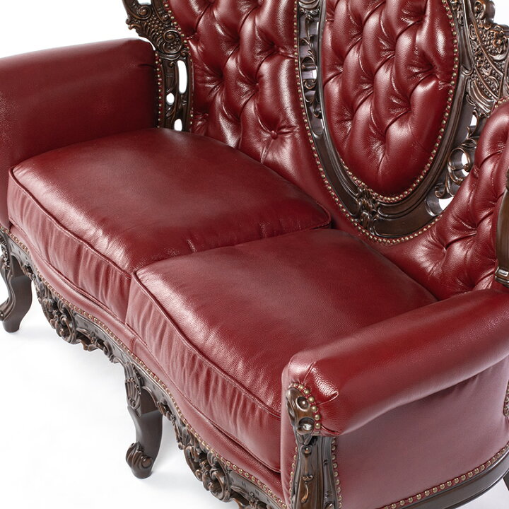 楽天市場】VENETIAN ヴェネチアン ソファー ロココ調家具 本革ソファ 