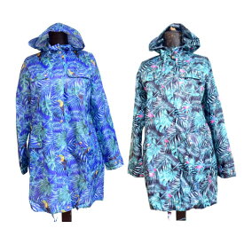 北欧ブランド ジャングル バード プリント レインコート ブルー オウム トロピカル 南国 ボタニカル柄 モンステラ カッパ レディース コペンハーゲン モダン レディース インポート かわいい おしゃれ 春 かっこいい 台風 グリーン フラミンゴ