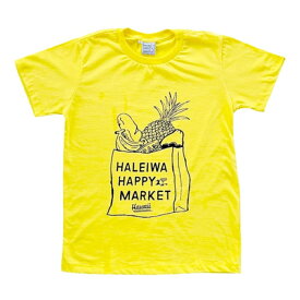 HALEIWAハレイワハッピーマーケット フルーツ Tシャツ 半袖Tシャツ ホワイト イエロー 11103905 11103901 カジュアル ハワイアン リゾート メンズレディース パイナップル 黄色 白