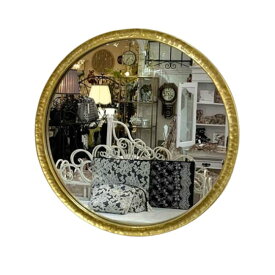 モダン ラウンドミラー ゴールド ハンマー仕上げ 金 壁掛け 鏡 ウォールミラー 高級感 上品 ゴージャス エレガント 10599814 ヨーロピアン　円