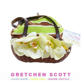 Gretchen scott グレッチェン・スコットオーキッドかごバッグ　インポート　お花　フラワー　カゴバッグ　バスケット　basket bag