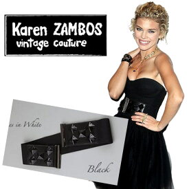 セレブ愛用ブランドKaren zambos ベルトラインElegantly waistedスタッズベルト　コルセットベルト　ゴムベルト　サッシュベルト　ウエストマークベルト　ブラック　黒　planet blue プラネットブルー　kitson　キットソン　インポート