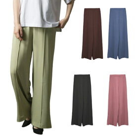 サイドスリットセンタープレスワイドパンツ　ブラック　ピンク　ブルー　レディース春夏秋冬　きれいめ　上品　かっこいい　シンプル　7659556　トレンド　20代30代40代50代