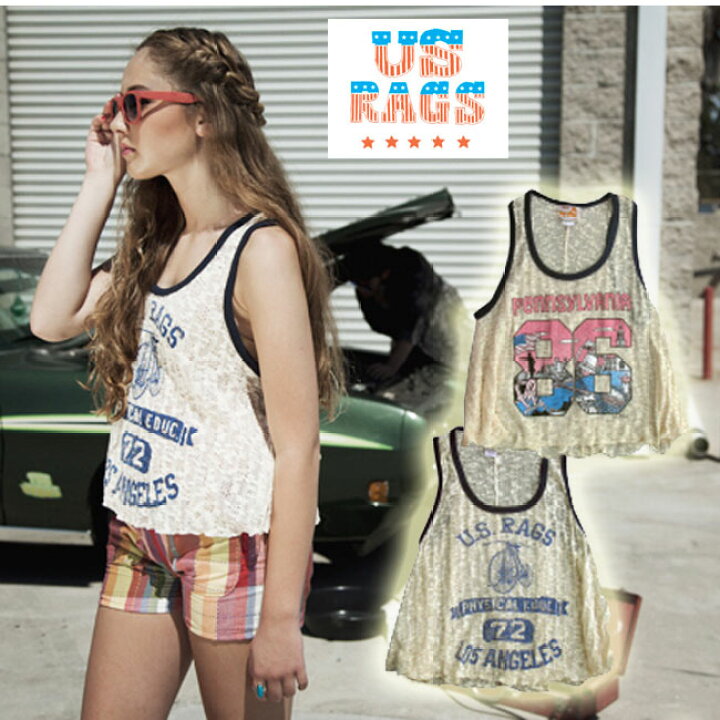 楽天市場】LAブランドUS RAGSユーエスラグスvintage lace tank top 