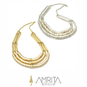 Amrita singh jewelry �A�����^�T�C���W���G���[ 3 Strand Capsule �l�b�N���X �A�����J �C���|�[�g �S�[���h �V���o�[�@�����O ���^�� �J�W���A�� 20�� 30�� 40�� 50�� �a���� ��̓� �v���[���g �������