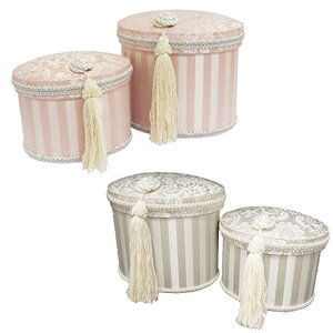 アメリカ 発の ヨーロピアン ゴージャス エレガント Jennifer taylor ジェニファーテイラー 筒形 蓋付 小物入れ 2個セット