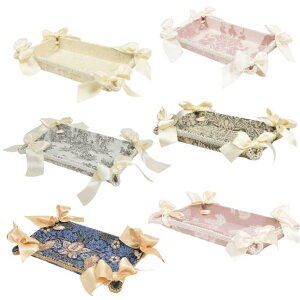 Jennifer taylor ジェニファーテイラー トレー 2個セット 小物入れ アクセサリー 入れ 時計 ホワイト クラシック ロココ 姫系 ゴージャス 上品 トレイ ウィリアム・モリス ロリータ