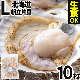 生食可 北海道産 ホタテ片貝 10枚 刺身 ほたて ホタテ 帆立 殻 殻付き 片貝 海鮮 冷凍 国産 北海道 肉厚 BBQ バーベキュー 海鮮 食材 寿司 海鮮丼 フライ 生食用 人気 大容量 送料無料