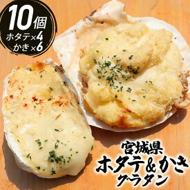グラタン セット 【ホタテグラタン4個/牡蠣グラタン6個】宮城県産 かき 牡蠣 ホタテ ほたて ほたてグラタン 帆立 ぐらたん 海鮮 冷凍 国産 洋風 おかず 惣菜
