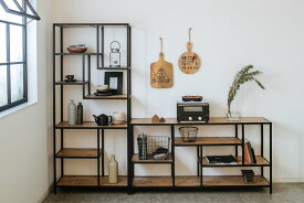 送料無料 使うと雰囲気の良くなる シェルフ　オルド ハイシェルフ レトロ ローシェルフ インド製品 インダストリアル 家具 ienowa イエノア 201200506-201200507