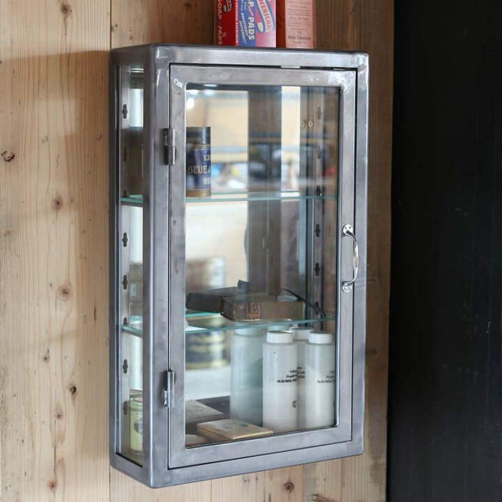 楽天市場】115-312RW WALL MOUNT GLASS CABINET RAW ウォールマウント 
