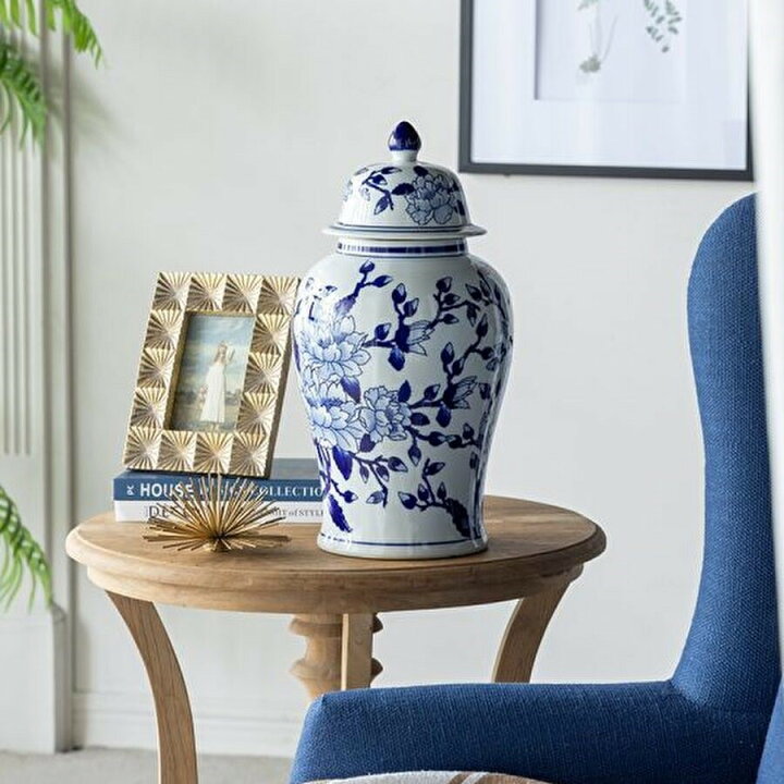 楽天市場】シノワズリ 蓋付壺 高さ46cm 磁器 ジャー 花びん 花瓶 花器 