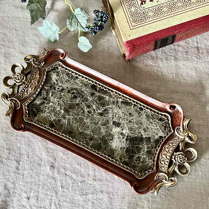 トレイ 大理石仕上げ インテリアトレイ おしゃれ かわいい ロココ アンティーク調 ヴィクトリアン