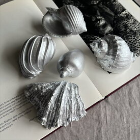 【半額セール！5280円→2640円】モダン オブジェ シェル 5Pセット シルバー おしゃれ かわいい クラシック 高級 即日発送