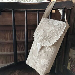 ハングティッシュボックスカバー Cotton Flower interior リネンブレンド 吊り下げカバー ティッシュケース ティッシュカバー 布