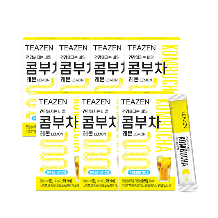 TEAZEN ティーゼン商品 付与 送料無料 即日発送 コンブチャ 7個セット 5g 10包入 最安値 レモン 10スティック