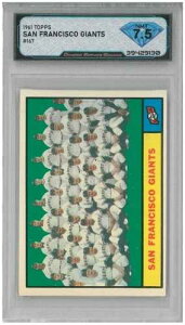 1961�N Topps �T���t�����V�X�R�E�W���C�A���c �`�[���J�[�h #167 DSG 7.5 NM