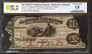 1856 $10 �E�F�X�^������� �I�}�n�V�e�B �l�u���X�J�B �p�~���ꂽ���� PCGS B CHOICE F 15