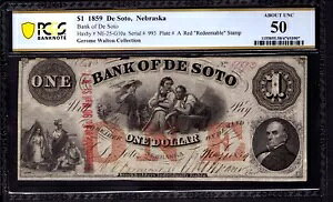1859�N $1 �f�E�\�g�E�l�u���X�J��s �ԃI�[�o�[�v�����g ����x�ꎆ�� PCGS B AU 50