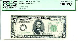 1934-C $5 �A�M������s���� �~�l�A�|���X ���C�h�t�F�C�X PCGS 58PPQ #I21242092A