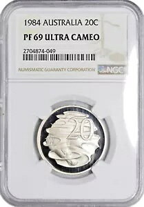 1984 PF69 �E���g�� �J���I �I�[�X�g�����A 20 �Z���g NGC KM# 66 UNC �g�b�v �O���[�h 1/0!