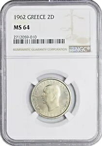 1962 MS64 �M���V�� 2 �h���N�}�C UNC NGC KM# 82