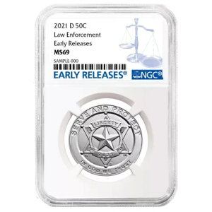 2021-D UNC �N���b�h 50c ���Ɩ@���s�n�[�t NGC MS69 ER �u���[ ���x��