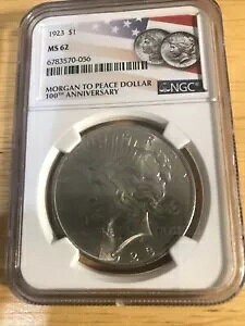 1923 P PEACE �V���o�[ �_���[ NGC MS 62 |������ UNC BU MS62 ICY BLAST �z���C�g!