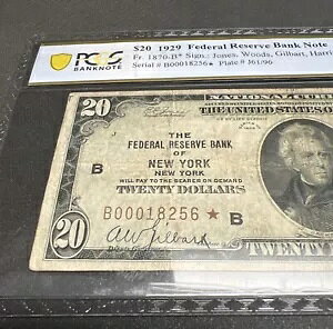 $20 1929 1870-B* �X�^�[�����ʉݎ��� PCGS VF20 (FR �j���[���[�N��s) NY