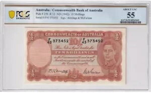 1942 �I�[�X�g�����A �A�[�~�e�[�W �}�N�t�@�[���� R13 10 �V�����O F43373452 PCGS �O���[�h aUnc 55
