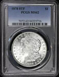 1878-P 8TF $1 �����K�� �h�� PCGS MS 62 | 8 ���H������ UNC