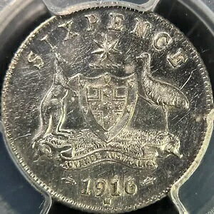 �I�[�X�g�����A�B 1916�N�A6�y���X�A�V���o�[�AM - PCGS aUNC - �Z�~�L�[�A�����{����