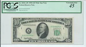 1950 $10 FRN ���A ���C�h �X�^�[ * �{�X�g���A�M������s���� PCGS 45 CH �G�N�X�g���[�� �t�@�C��