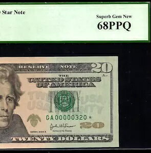 2004A $20 �A�M������s�� PCGS �W�F�� 68PPQ - ��V���A���ԍ��X�^�[ 00000320*