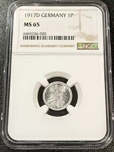 1917 D MS65 �h�C�c �A���~�j�E�� 1 �t�F�j�q UNC NGC KM 24 TOP POP ��ꎟ���E���