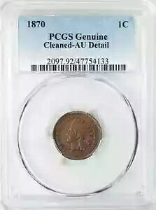 1870 �C���f�B�A�� �w�b�h �Z���g �y�j�[ 1C PCGS �{�� AU UNC �ڍ� - �s�b�N �A�b�N�X (133)