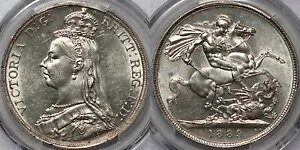 PCGS AU58 �C�M���X 1889 �N���E�� �r�N�g���A �W���u �w�b�h �� Unc ���