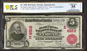 1902 ���b�h�V�[�� 5 �h�� �u���A�S������s�� �^�C���� �y���V���o�j�A PCGS 35 ����